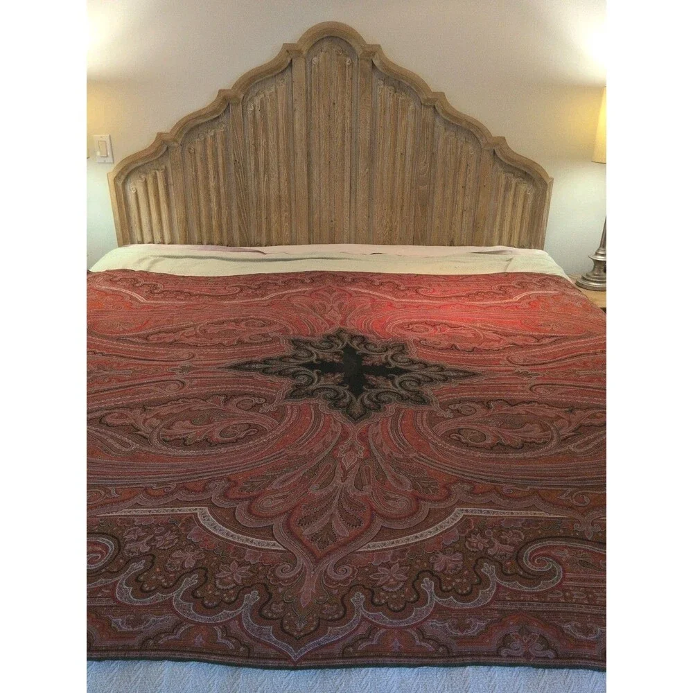 Victorian Paisley Woven Antique Scarf Kashmir Piano Table Craft 126x64 AS IS